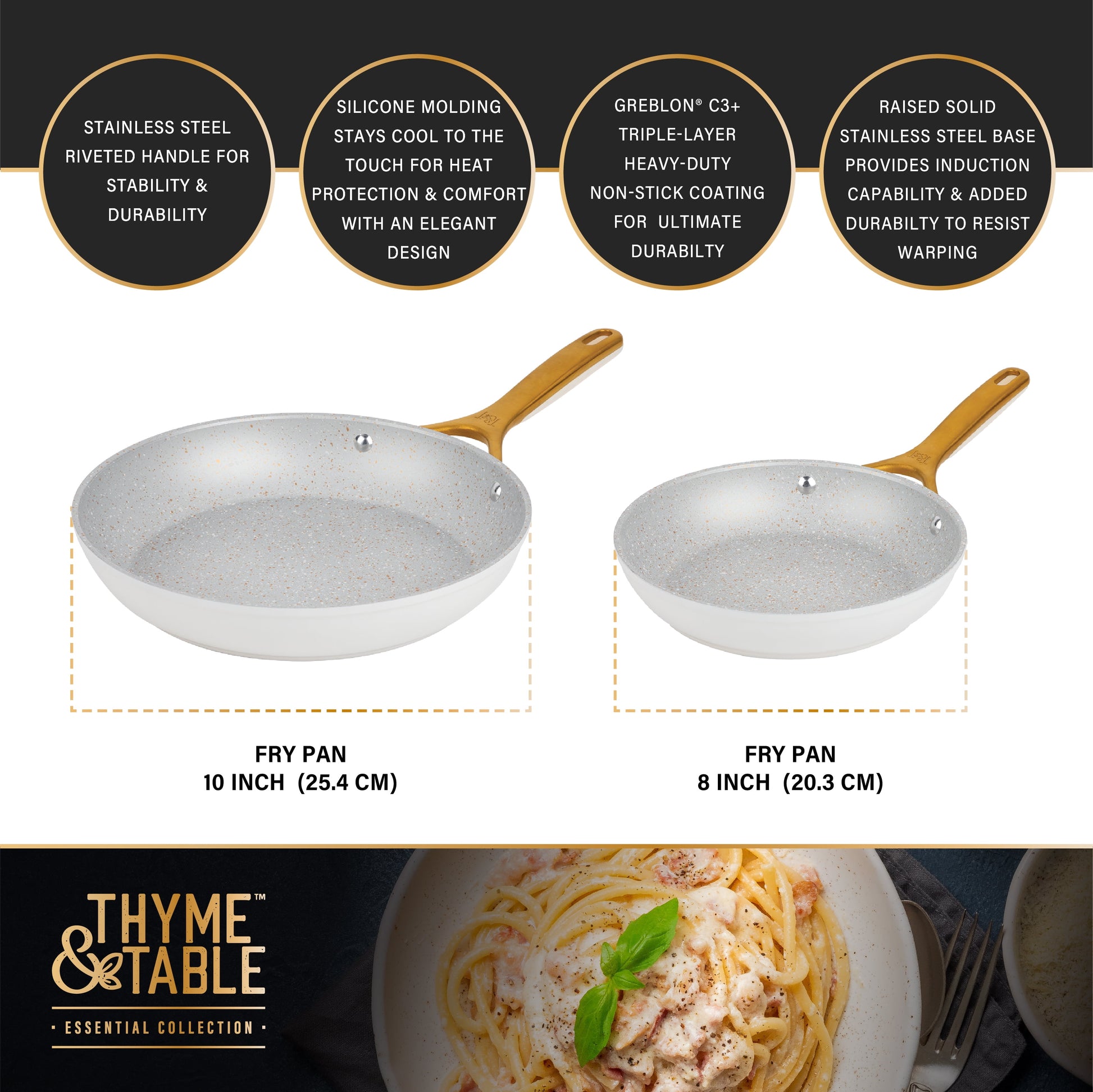 Thyme & Table Supreme 12-Piece Cookware Set Non-Stick - Cream