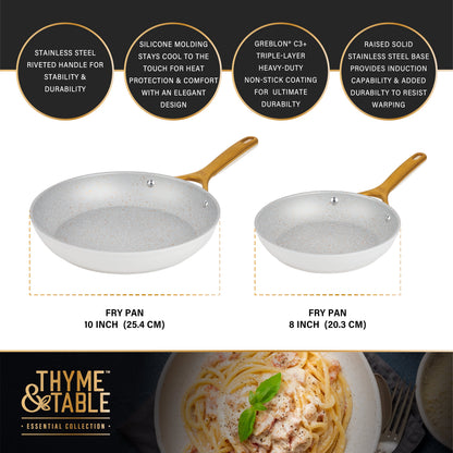 Thyme & Table Supreme 12-Piece Cookware Set Non-Stick - Cream