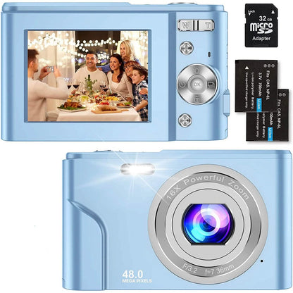 Digital Baby Camera 1080P 48MP with 32GB SD Card