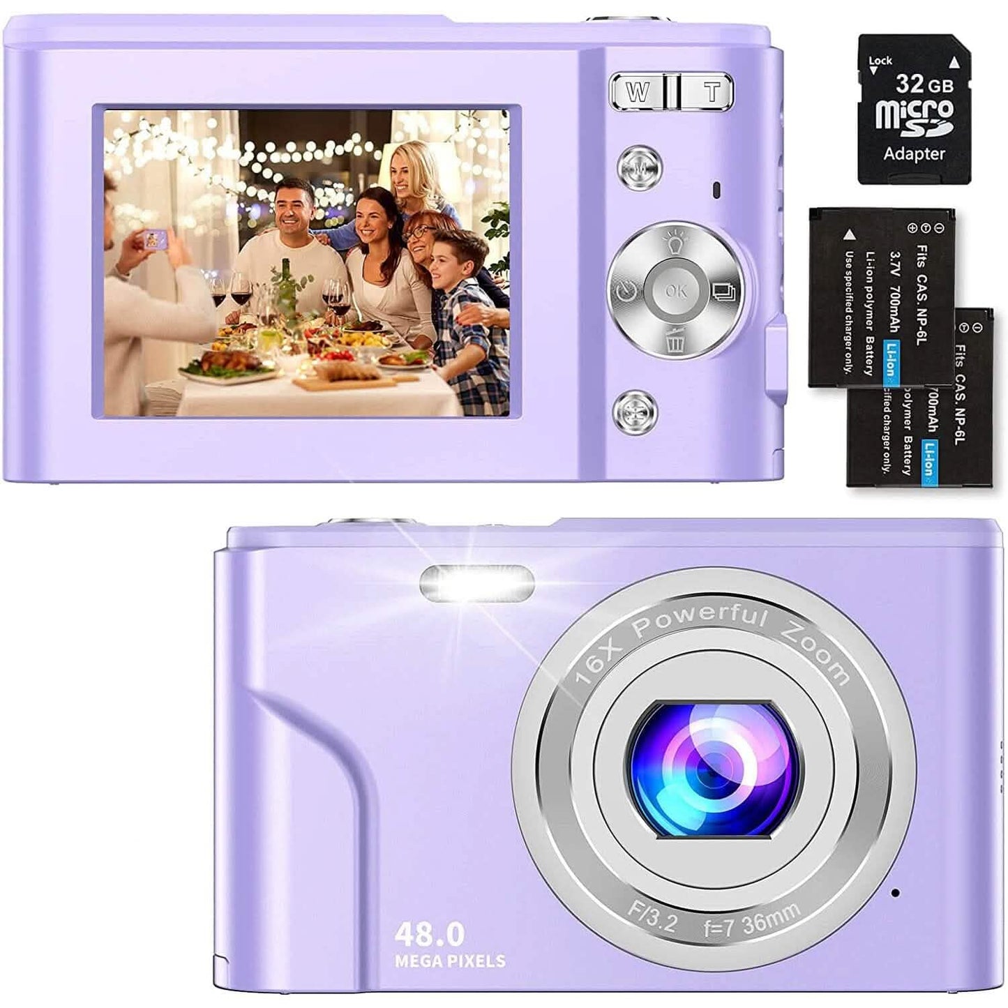 Digital Baby Camera 1080P 48MP with 32GB SD Card