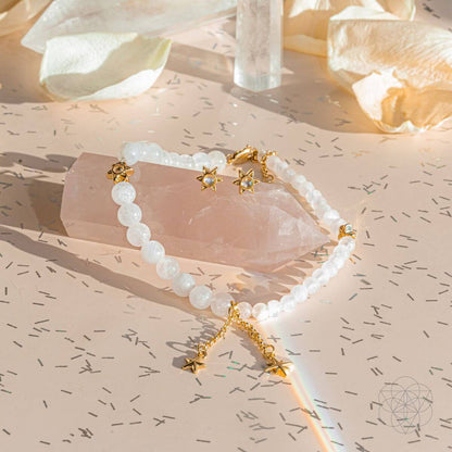 Divine Intuition - Moonstone Anklet and Earrings Set