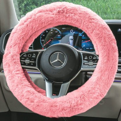 Doe16 Faux Rabbit Fur Steering Wheel Cover