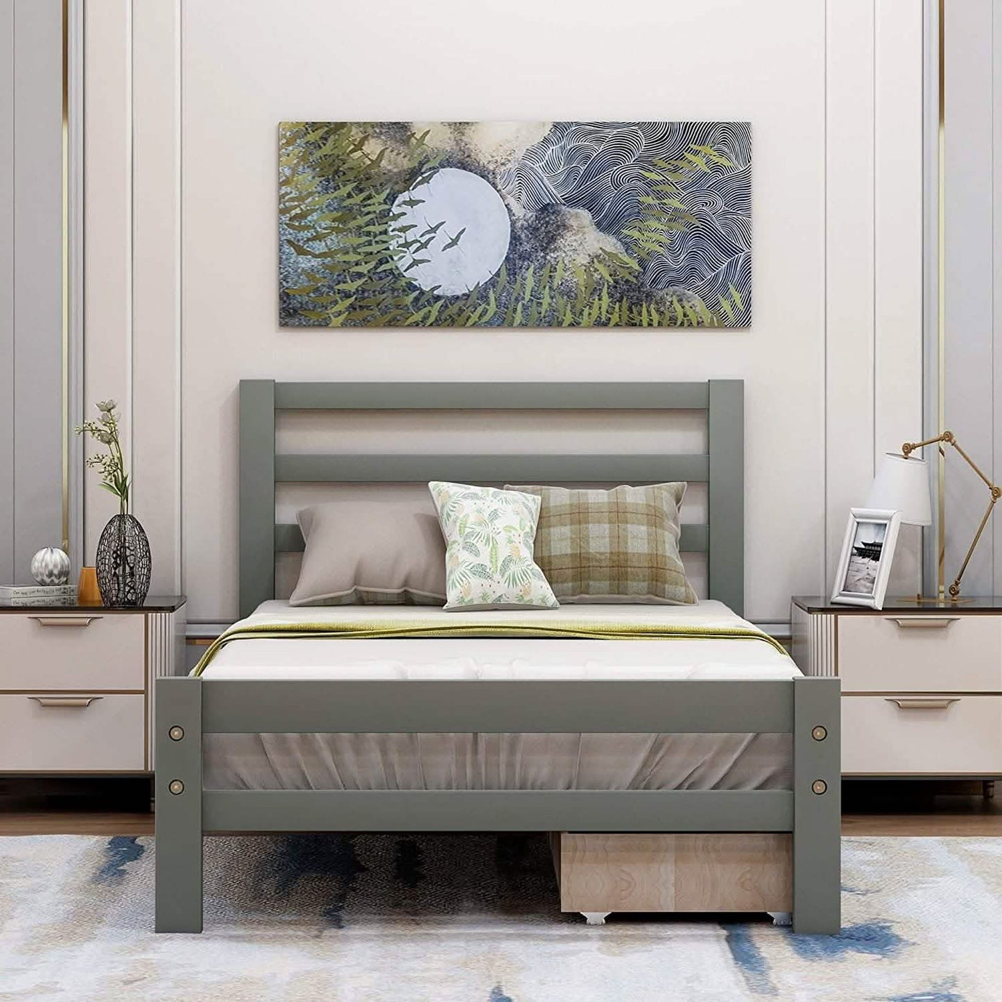 Platform Bed with Two Storage Drawers