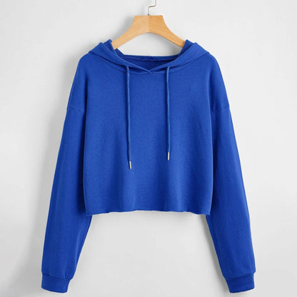 Drop Shoulder Crop Hoodie