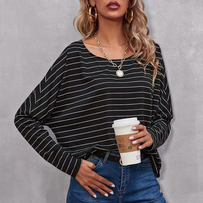 Drop Shoulder Striped Tee