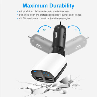 Dual USB Car Charger with Low Voltage LED Display