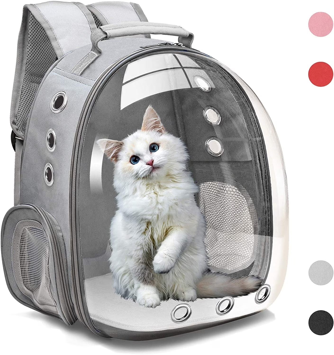 Cat Carrier Backpack, Space Capsule Pet Bag Hiking Backpack, Pets and Small Dogs, Airline-Approved for Travel, Hiking, Walking & Outdoor Use, Gray