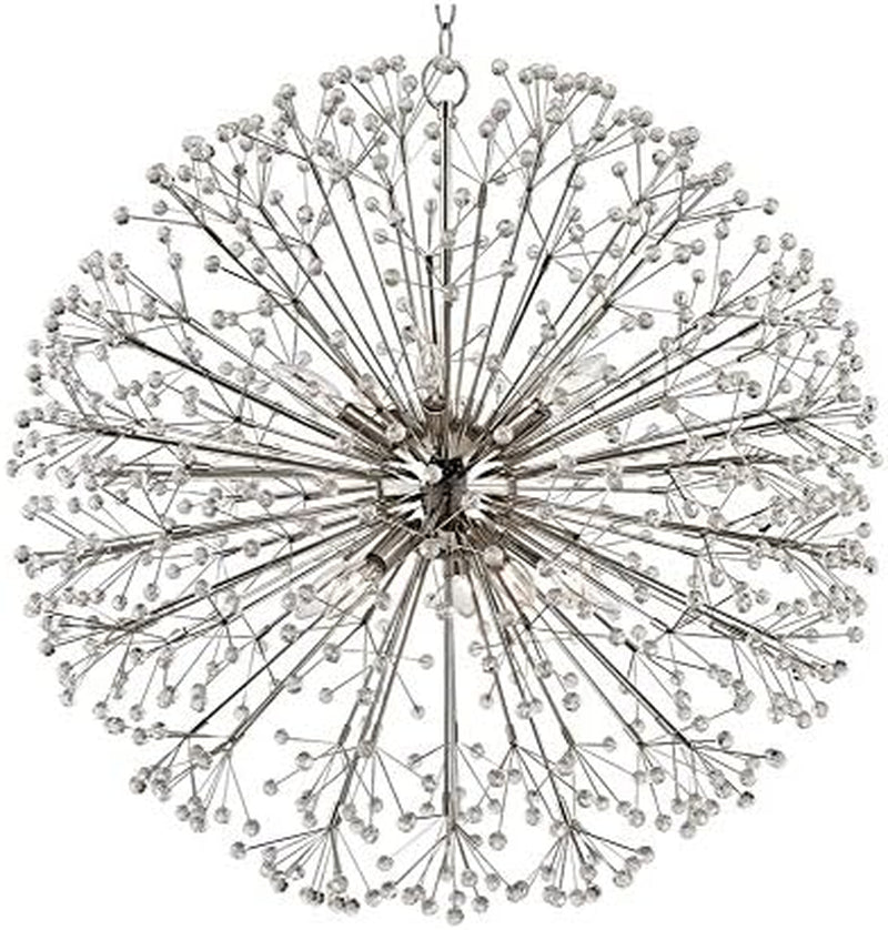 Hudson Valley 6030-PN Contemporary Modern Ten Light Chandelier from Dunkirk Collection in Polished Nickel Finish,