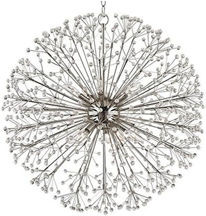 Hudson Valley 6030-PN Contemporary Modern Ten Light Chandelier from Dunkirk Collection in Polished Nickel Finish,