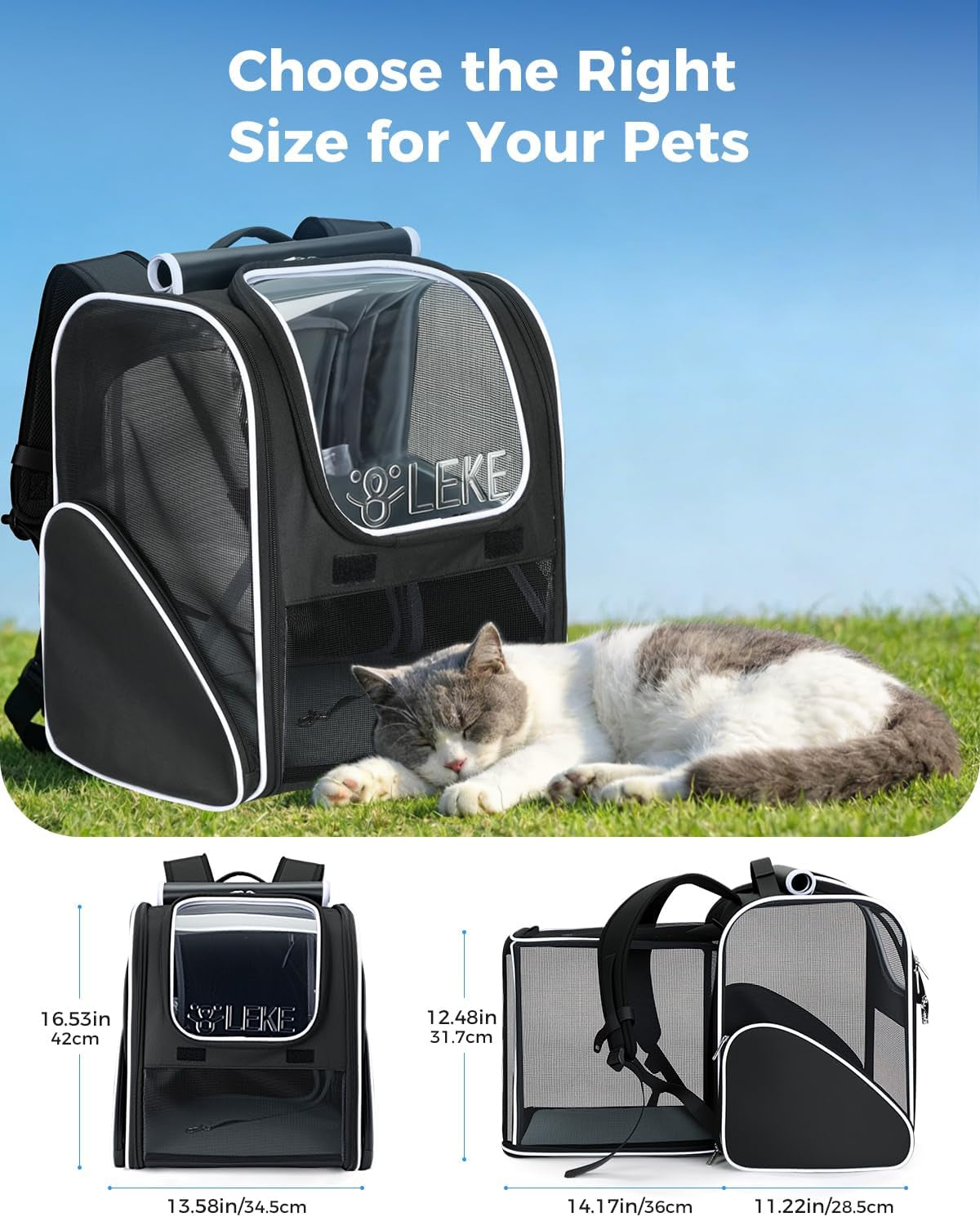 Cat Backpack Carrier,Breathable Cat Carrier Large Space Bubble Pet Backpack for Kitty Small Dog,Expandable Bubble Pet Carrier for Hiking, Walking,Travel