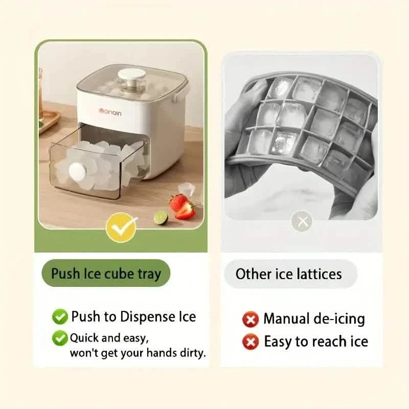 Easy-Release Silicone Ice Cube Tray with Storage