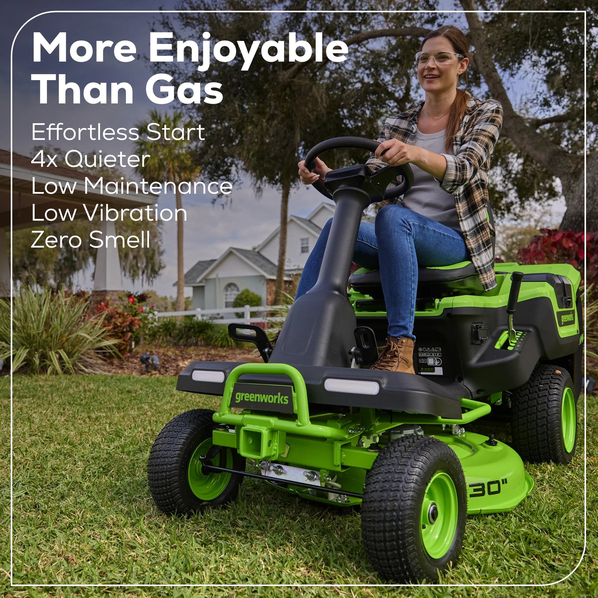 60V 30" Crossovert Riding Lawn Tractor + (2) 8.0 Ah, (2) 4.0 Ah Batteries & 600-Watt Charger 7421902