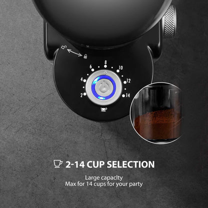 Electric Burr Coffee Grinder with 18 Settings