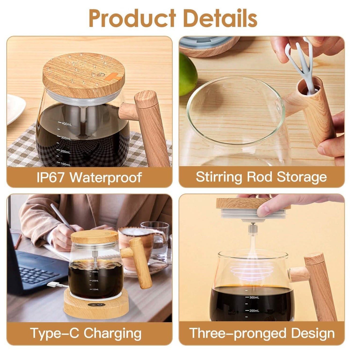 Electric Mixing Mug 400ML High Speed Mixing Cup
