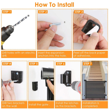 Extra Wide Child Safety Gate Retractable Door