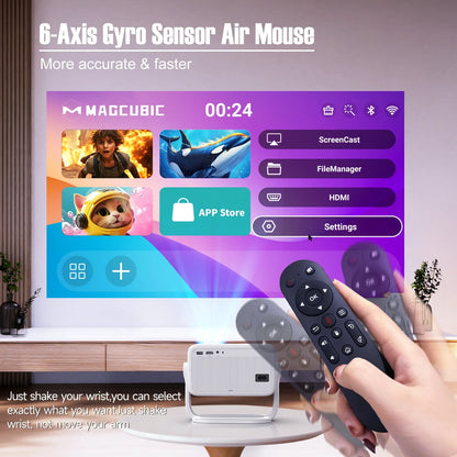 [Auto Focus]  8K 1080P Native Projector with Wifi 6 and BT5.4, 650 ANSI Brightness, Auto Keystone Correction with Voice Control Smart Movie Projector for Home Theater Outdoor L018