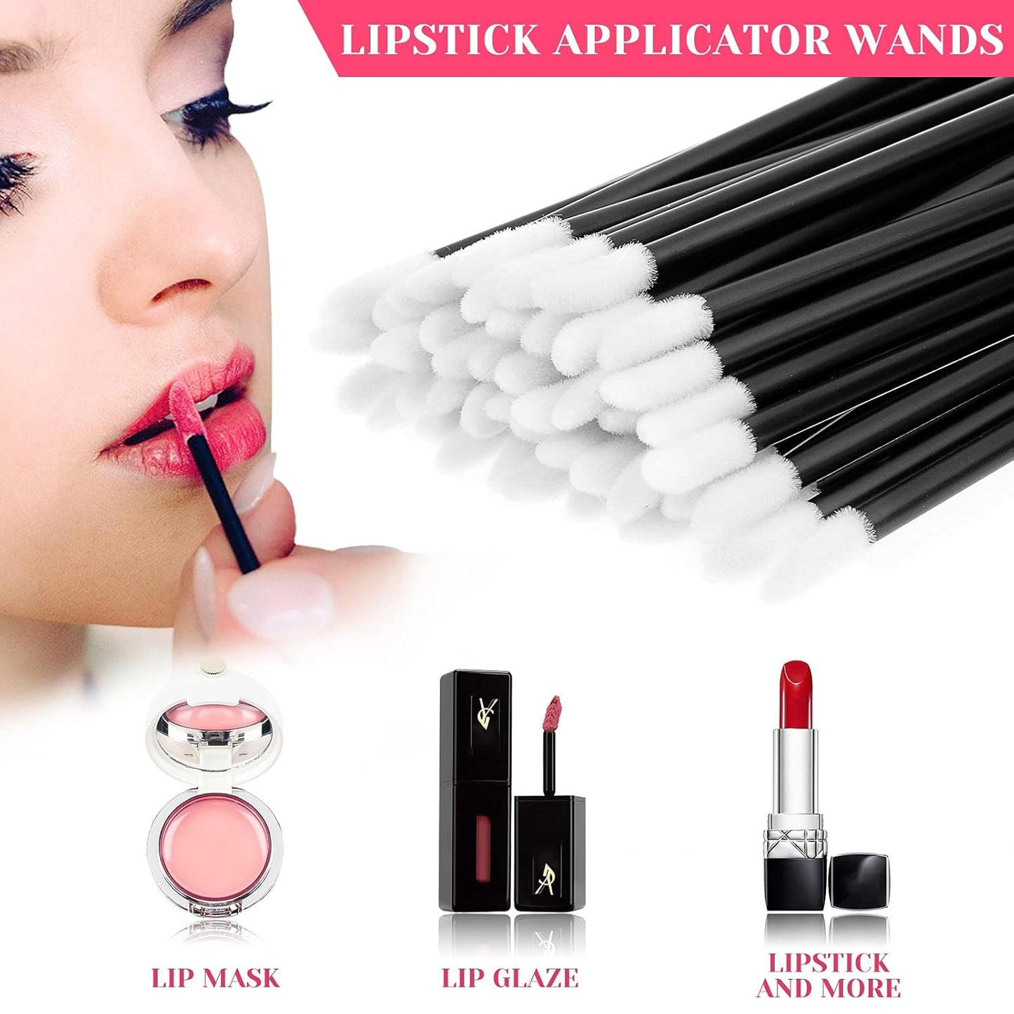 Makeup Mixing Tray with Disposable Accessories Kit - Mascara Wands, Lip Applicators, Hair Clips & Organizer Box