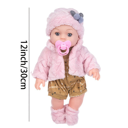 12" Pink Baby Doll – PVC Dress-Up Play Doll (Ages 3+)