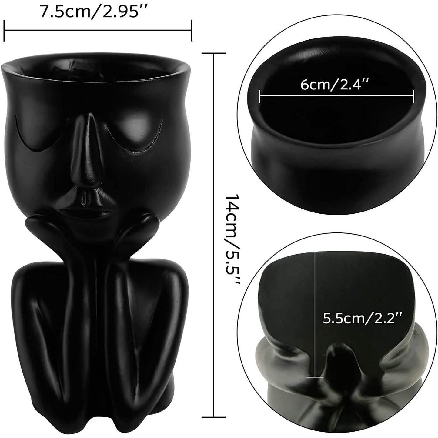 Face Flower Pot Head Planter