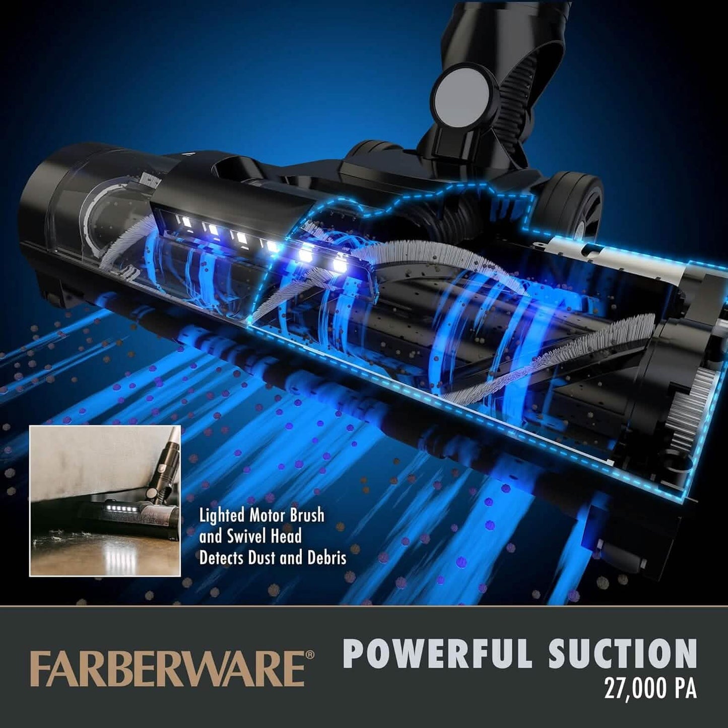 Farberware Cordless Platinum Stick Vacuum Cleaner, Smart Sensor Technology
