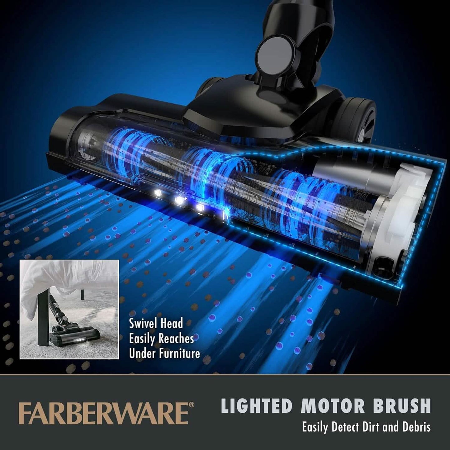 Farberware Cordless Pro Stick Vacuum Cleaner, Powerful Suction with 2 Speeds for Carpet and Hard Floors, Converts to Handheld Vacuum