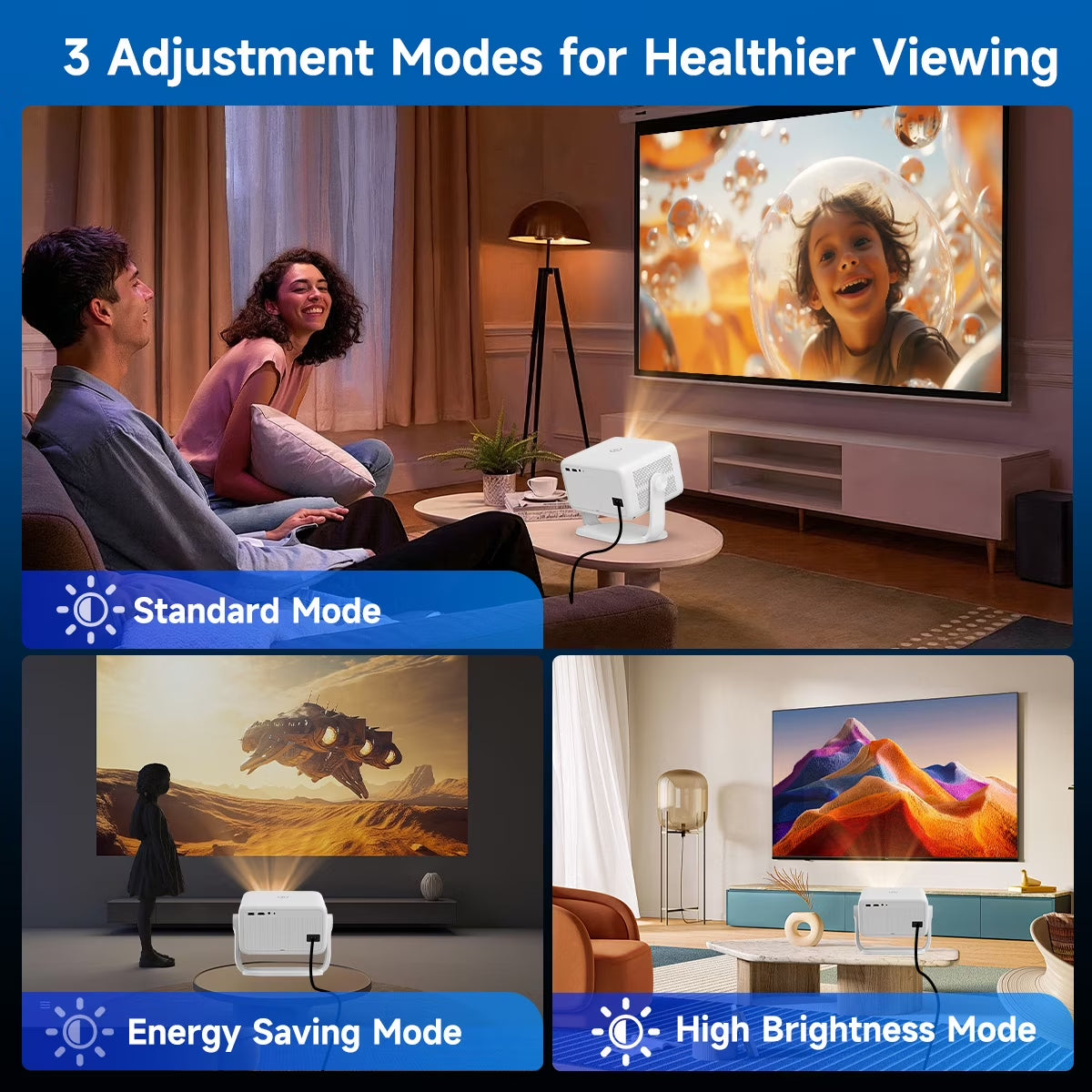 [Auto Focus]  8K 1080P Native Projector with Wifi 6 and BT5.4, 650 ANSI Brightness, Auto Keystone Correction with Voice Control Smart Movie Projector for Home Theater Outdoor L018