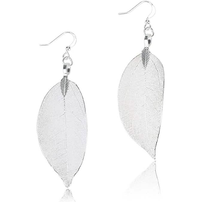 Filigree Long Leaf Dangle Earrings