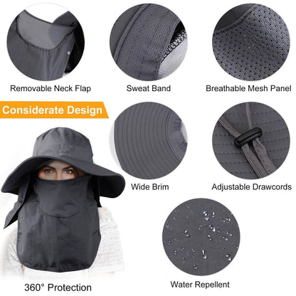 Fishing Bucket Hat Breathable Wide Brim