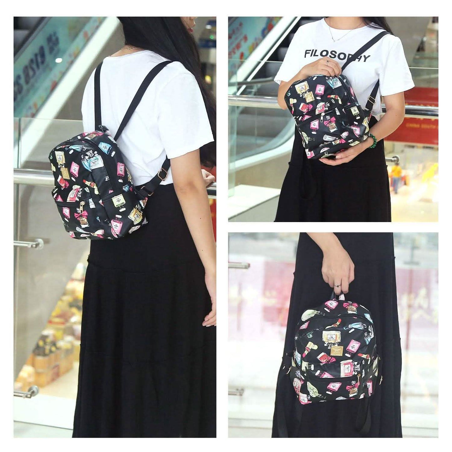 Floral Print Backpack Waterproof Knapsack