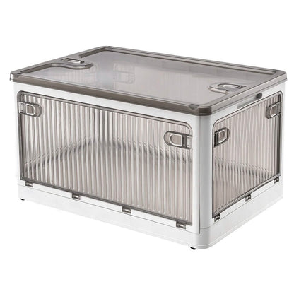 Foldable Storage Bins with Lid 4 Doors Collapsible Stackable with Lock