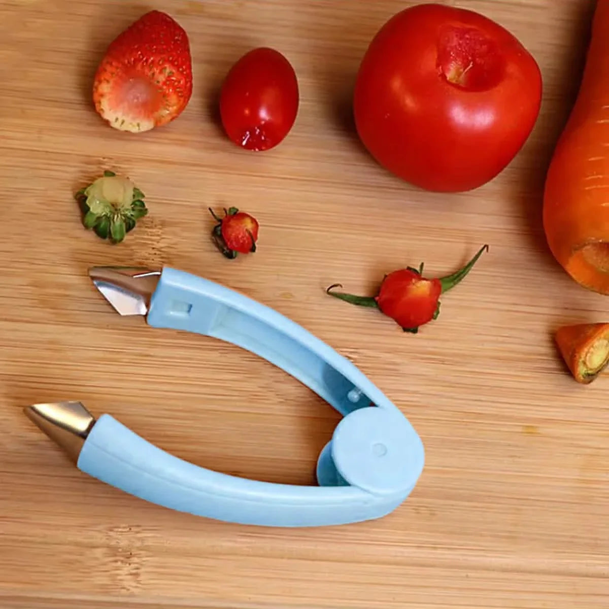 Fruit and Vegetable Stem Remover Strawberry Tomato Potato Pineapple Carrot Huller Corer Tweezers Tool Kitchen Gadget