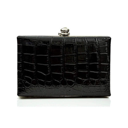 Glambag Shiny Exotic Croc Frame Clutch