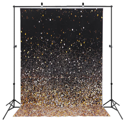 Gradual Glitter Black Gold Bokeh Spots Photography Background