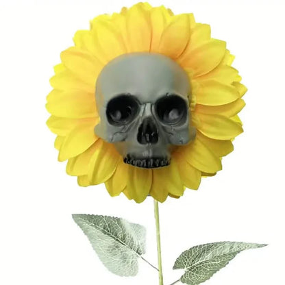 Halloween Sunflower Skull Head Garden Decoration