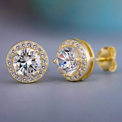Halo Diamond Stud Earrings