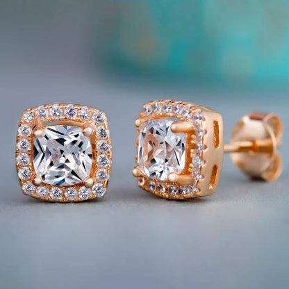 Halo Diamond Stud Earrings