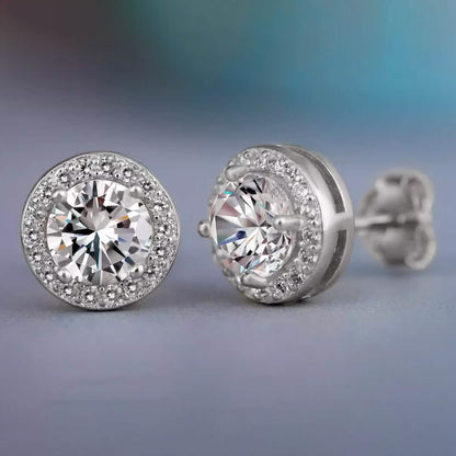 Halo Diamond Stud Earrings