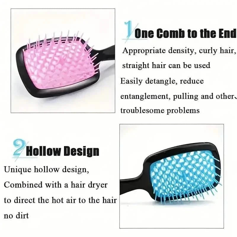 Hollow Out Hairdressing Comb Anti-Static Detangling Hair Brush Scalp Massage Hair Brush For All Hair Types