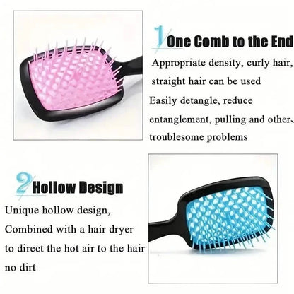 Hollow Out Hairdressing Comb Anti-Static Detangling Hair Brush Scalp Massage Hair Brush For All Hair Types