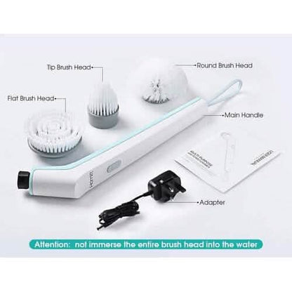 HOMITT Cordless Power Scrubber Electric with 3 Cleaning Brush Heads