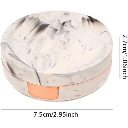 Honbay Fashion Marble Contact Lens Case with Mirror