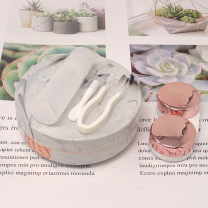 Honbay Fashion Marble Contact Lens Case with Mirror