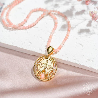 I Am Love - 333 Pink Opal Silver Necklace of True Love