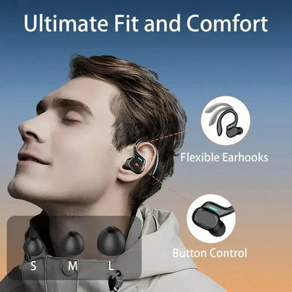 In-Ear Headphones With Noise Cancelling Mic, Sport Earhook & LED Display