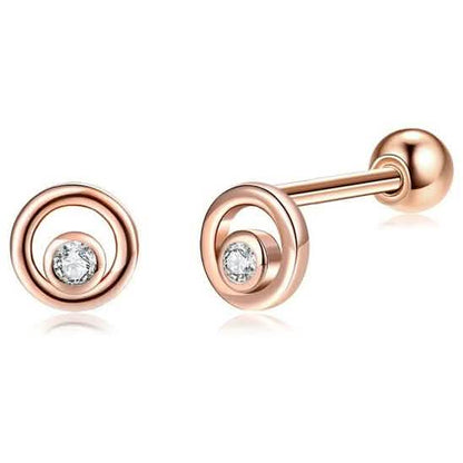 INALIS Fine Silver Stud Earrings Full Clear Cubic Zirconia Star Small Earring