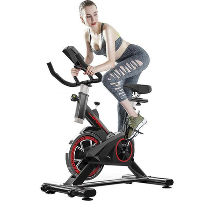Indoor Cycling Stationary Bike Belt Drive with LCD Monitor