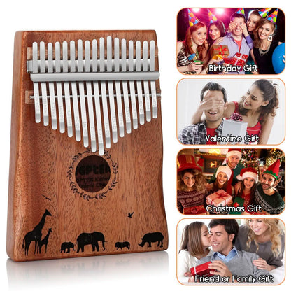Kalimba 17 Keys Thumb Piano with Tuning Hammer and Bag