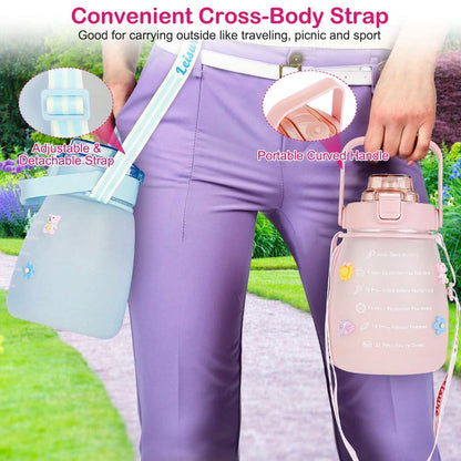 Kawaii Water Bottle with Straw
