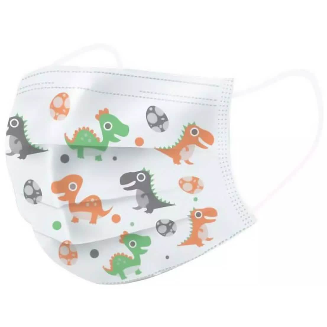Kids 3-Ply Disposable Dinosaur Face Masks
