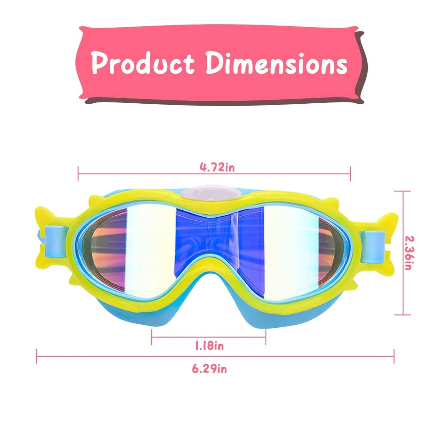 Kids Swim Goggles with Ear Plugs UV Protection Anti-Fog Leak Proof